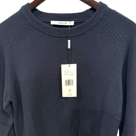 THAKOON Women's Navy Blue Midnight Wool Sweater Dress Size M - Picture 8 of 11